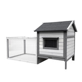 Cabana pentru iepuri gri deschis 146x75x83cm, din lemn